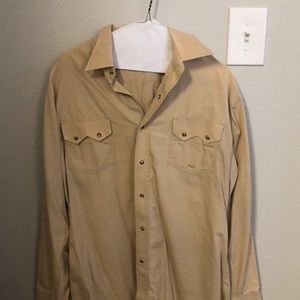 Roper Large Tan Pearl Snap Dress Shirt